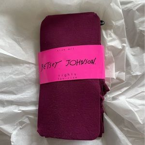 Betsey Johnson Plum Houndstooth Low-Rise Tights